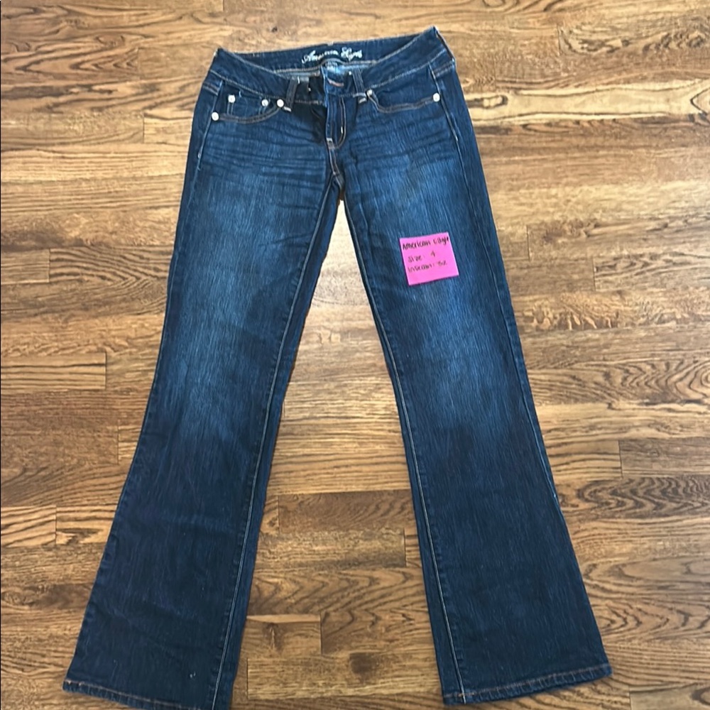 American Eagle Outfitters Blue Flare Wide Leg Jeans